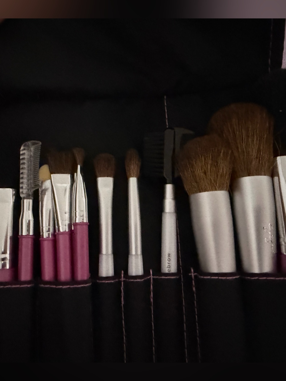 Mary Kay Makeup Brush Set in Black with Pink Accents